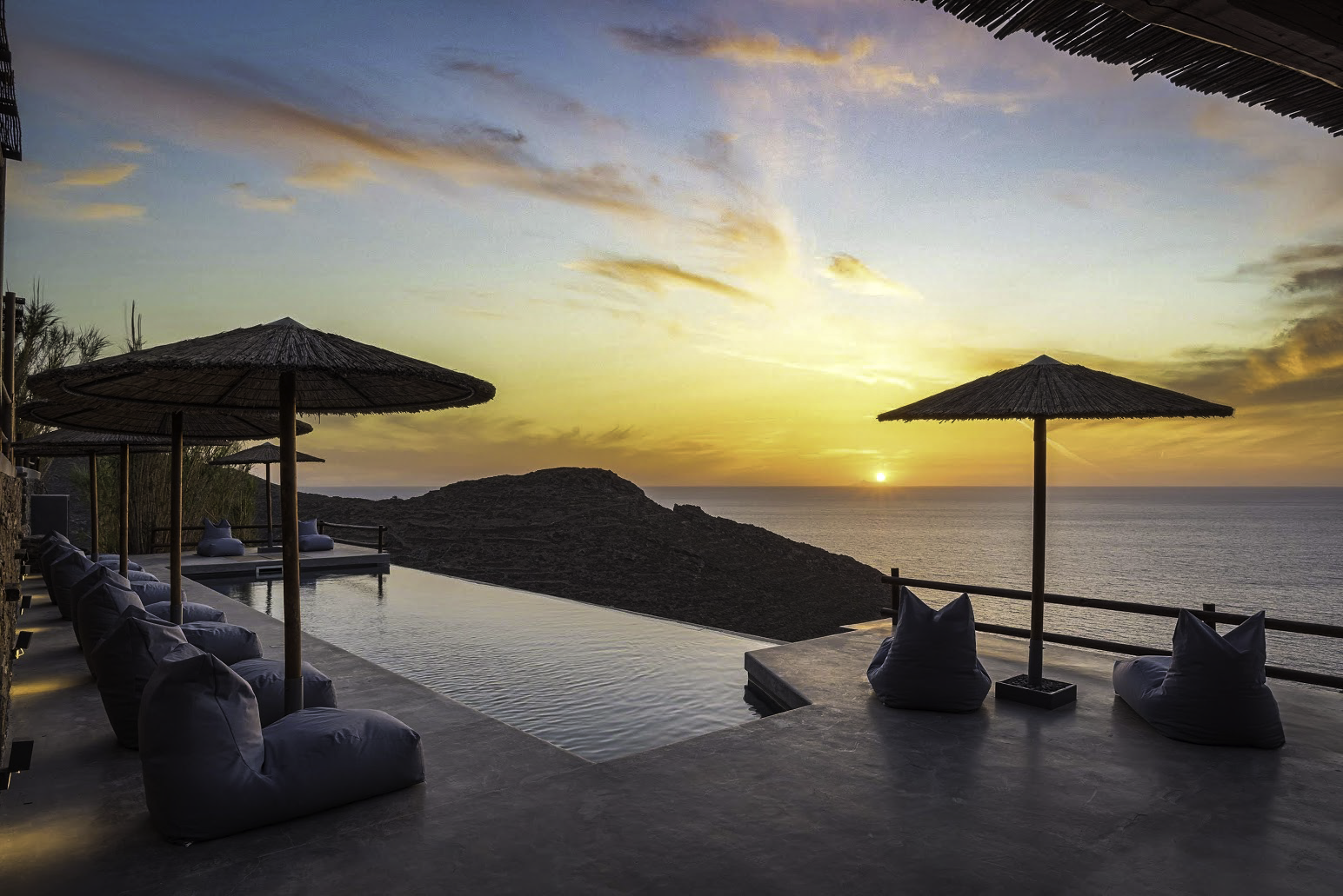Infinity pool at sunset, Kythnos, Cyclades