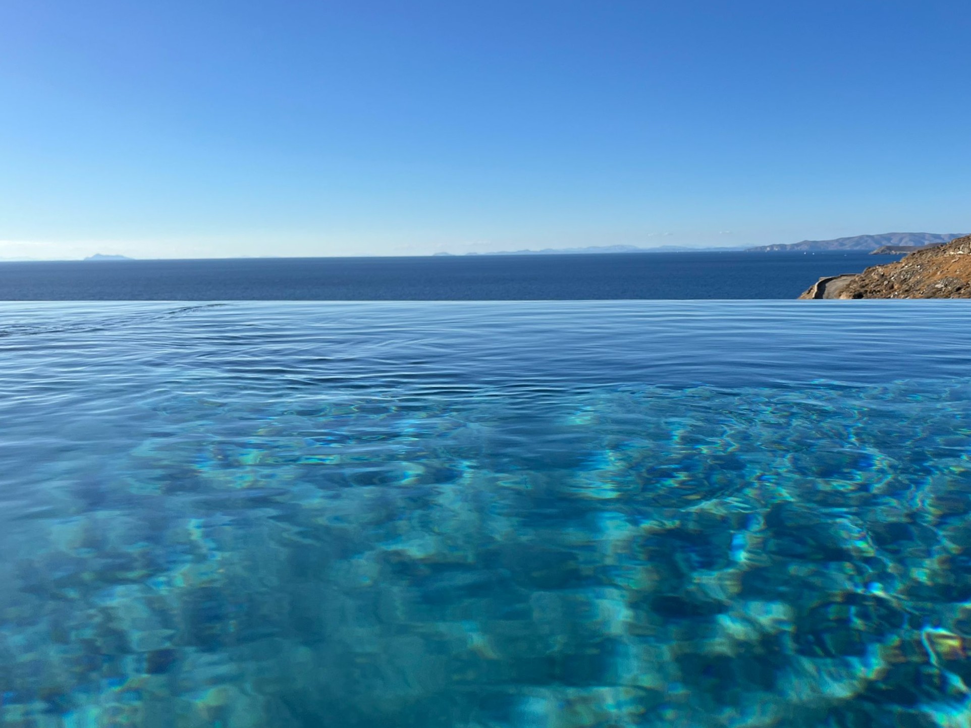 Infinity pool meeting the Aegean sea, Kythnos