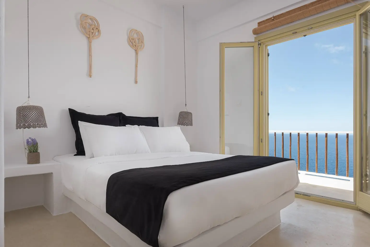 Master bedroom with sea view balcony